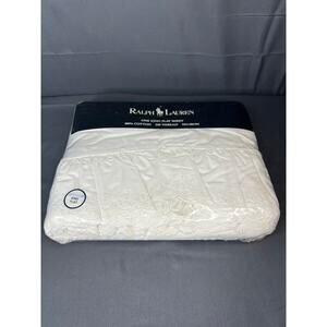 NEW Ralph Lauren Home Old Stock Patience White King Flat Sheet Eyelet Ruffle